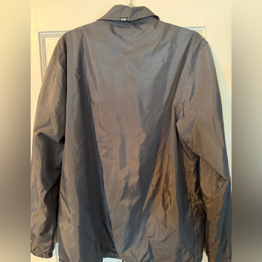 Vans Men's Charcoal Fleece Lined Coach’s Windbreaker Jacket - Picture 5 of 7